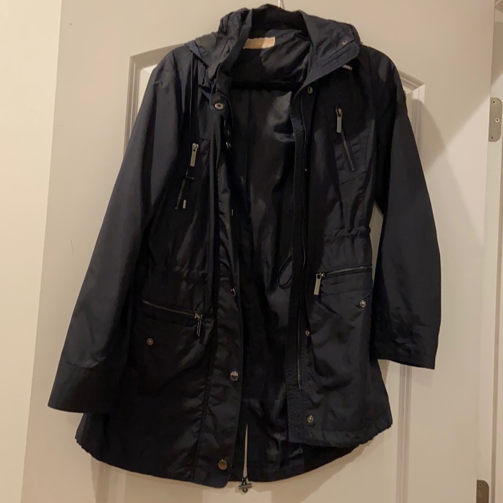 Michael kors size petite small navy coat anorak rain